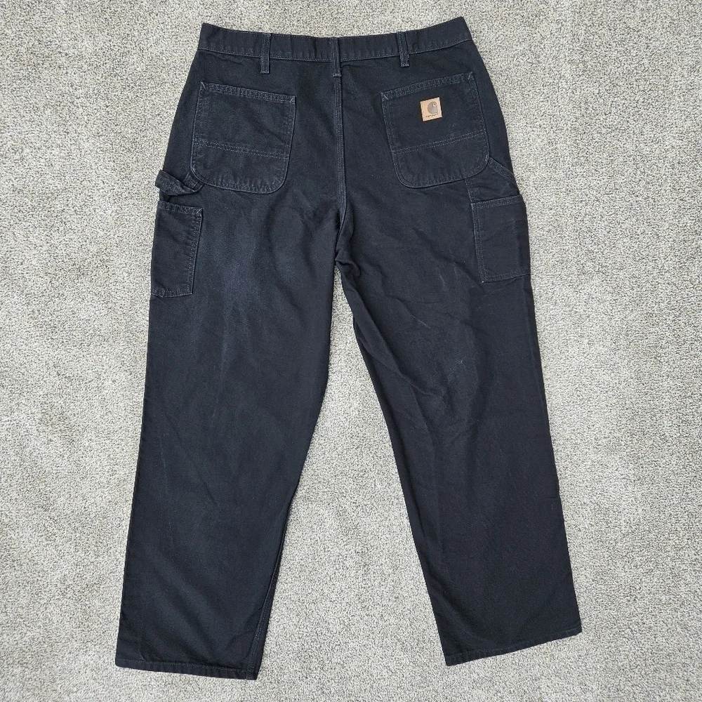 Carhartt Pants Dungaree Fit Cargo Work Pants Black B11 BLK Men's Size 38x32